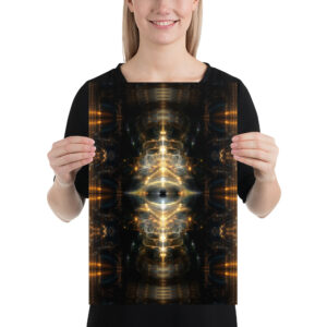 Premium glossy print of ‘Phagocytes’ — visionary psychedelic artwork featuring divine eye with cosmic cellular forms and vibrant, dreamlike energy. Click to purchase this art print